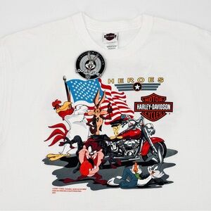 NWT VTG-USA Harley Davidson x Looney Tunes "Harley Heroes" Graphic Tee